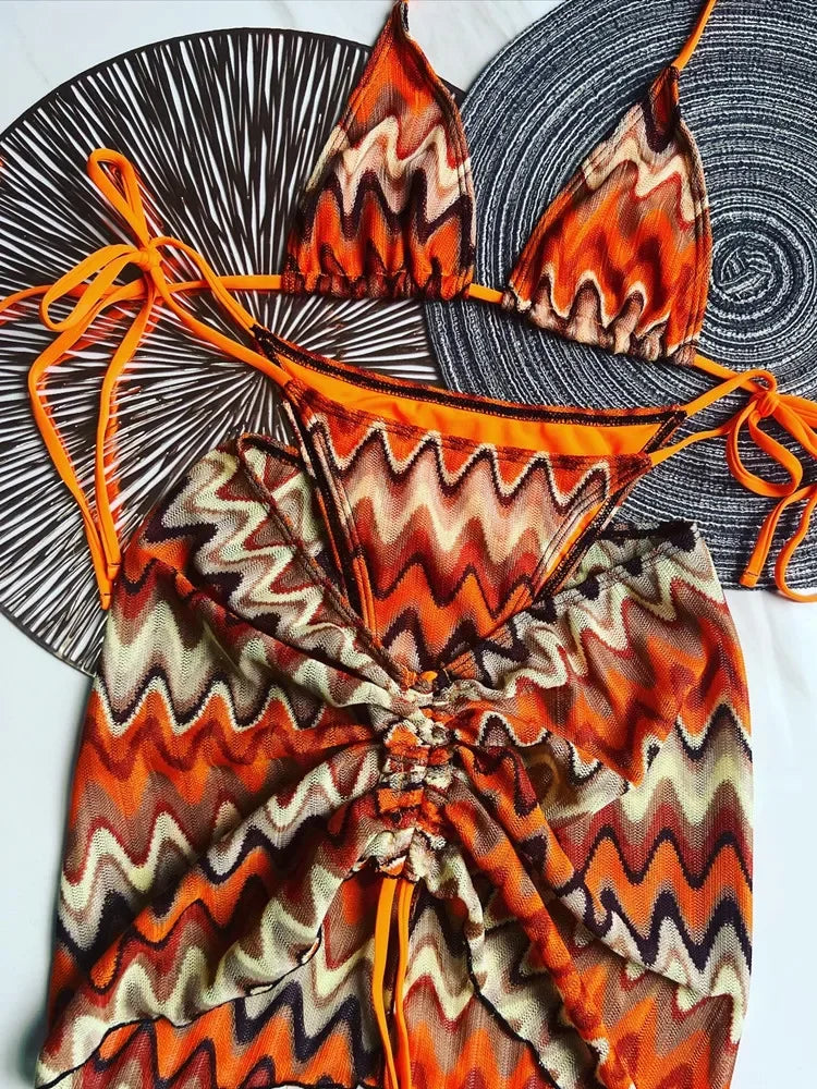 Swimsuit Colored Knitted Bikini - Piña Colada