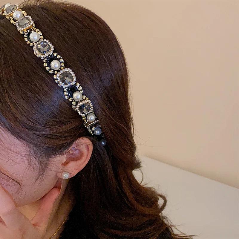 Pearl & Rhinestone Headband - Piña Colada