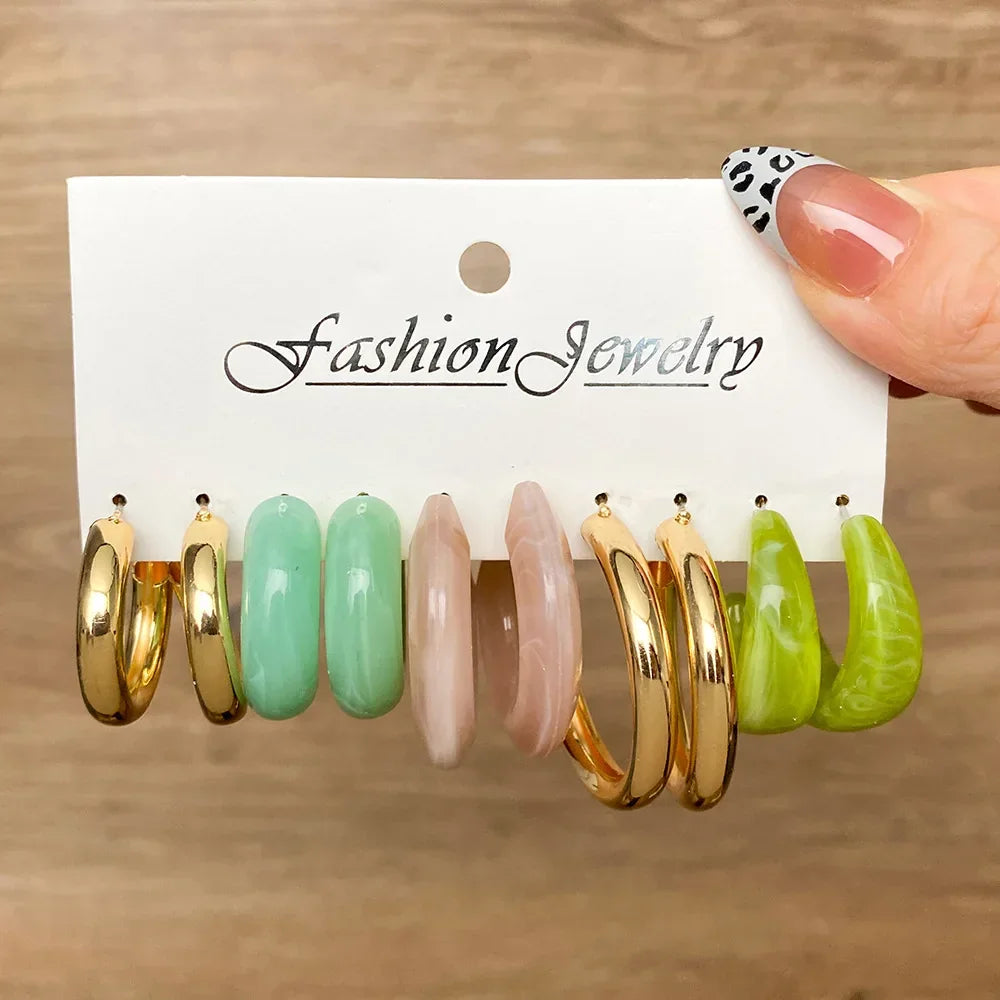Vintage Pearl Circle Hoop Earring - Piña Colada
