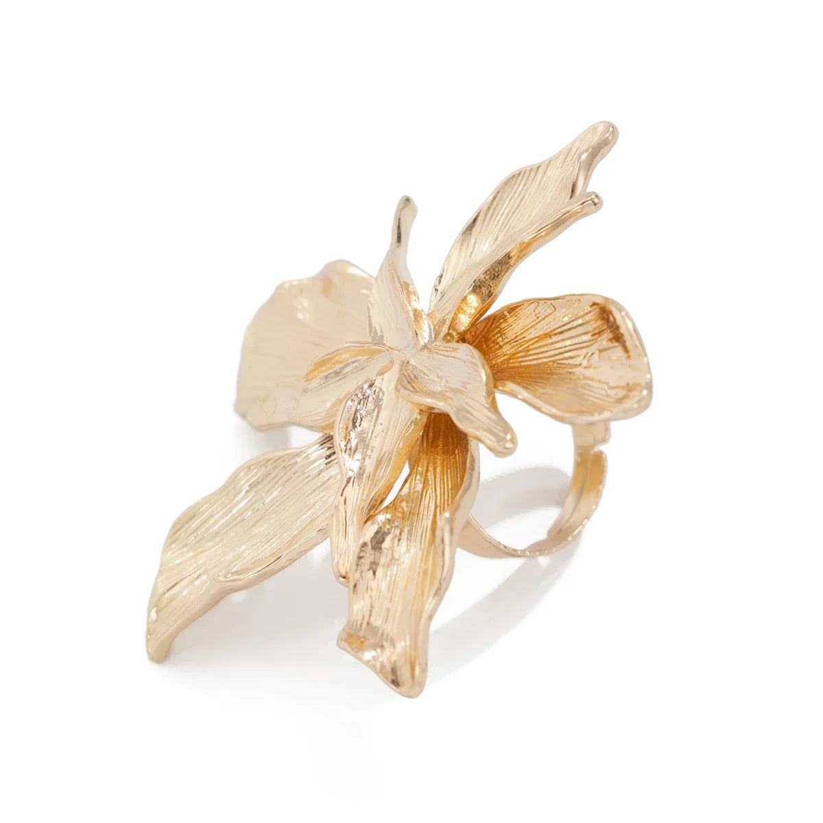 Unique Exaggerated Large Petal Flower Rings - Piña Colada