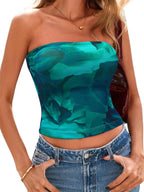 Print Tube Top Strapless - Piña Colada