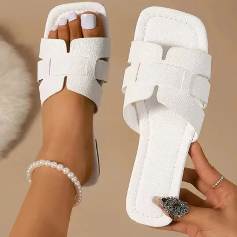 Solid Color Slide Sandals - Piña Colada