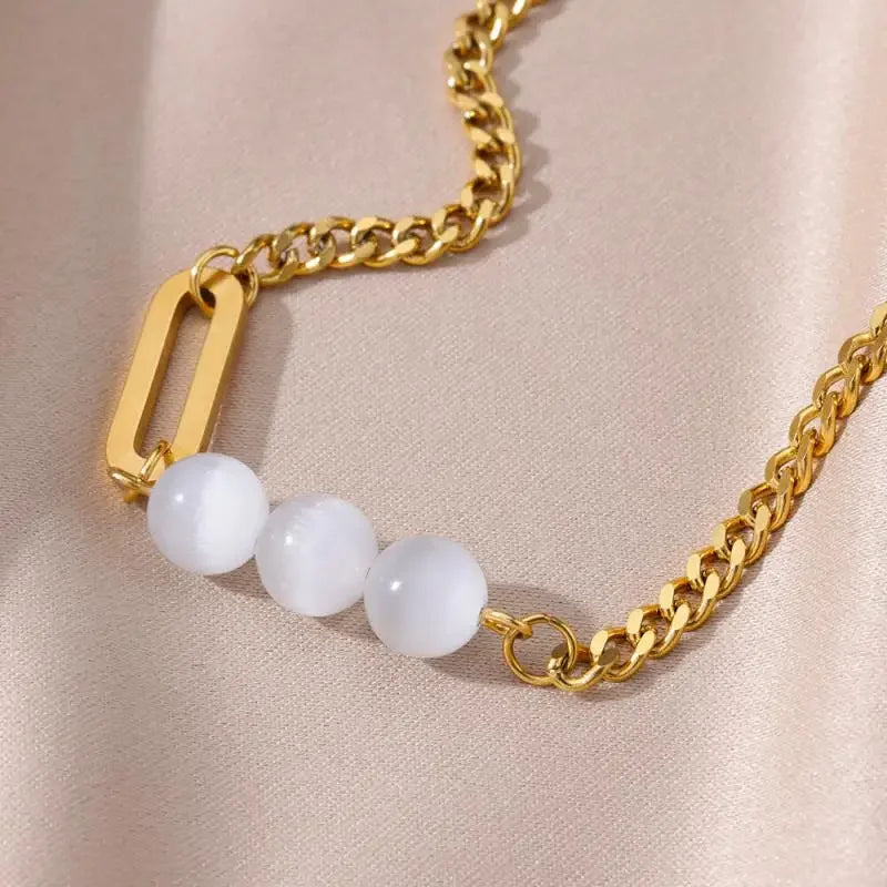 Stainless Steel Gold-Plated Anklet for Women - Piña Colada