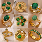 Stainless Steel Green Zircon - Piña Colada