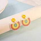 Boho Colorful Acrylic Charm Earrings - Piña Colada