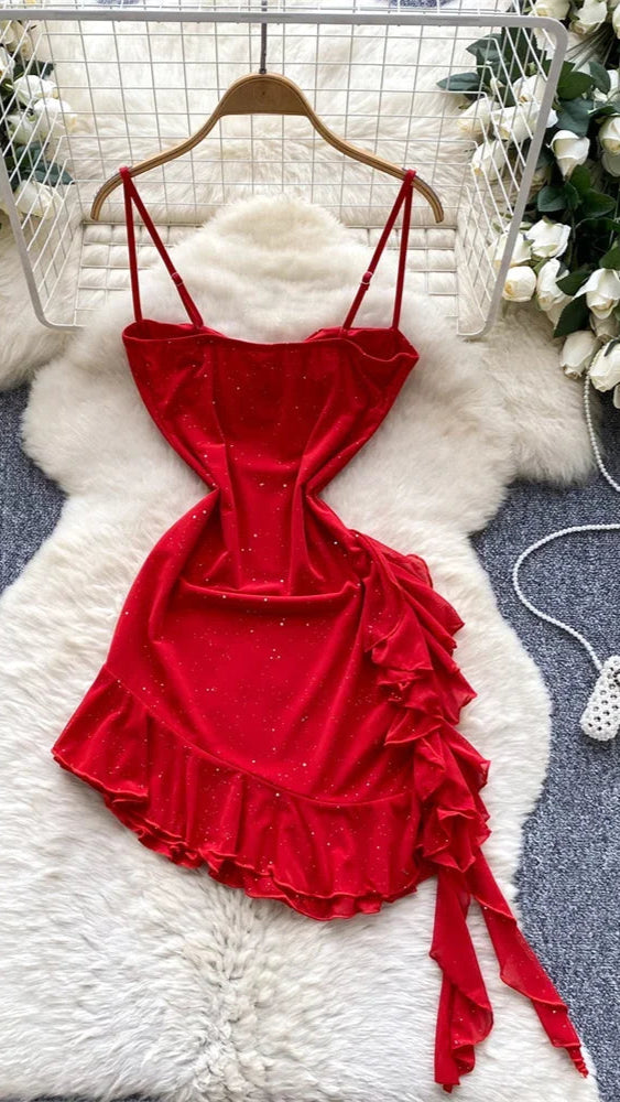 Ruffled Mini Dress for Women - Piña Colada