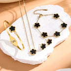 Flower Stainless Steel Jewelry Set for Women - Piña Colada