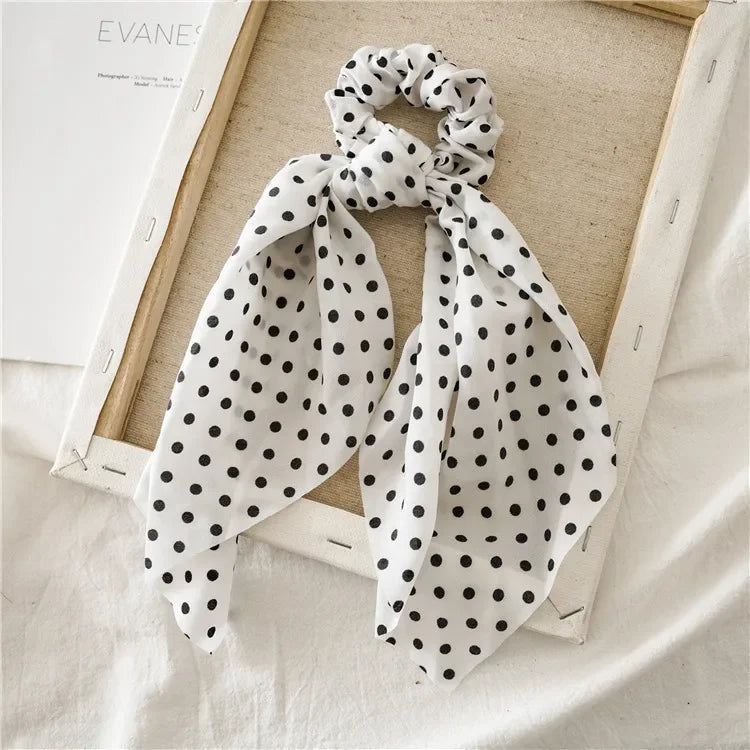 Print Bow Satin Long Ribbon - Piña Colada