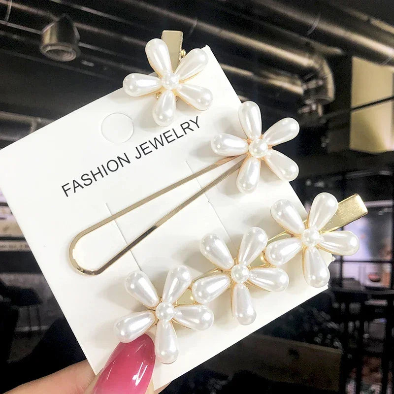 3/4pcs Set Pearl Hair Clip - Piña Colada