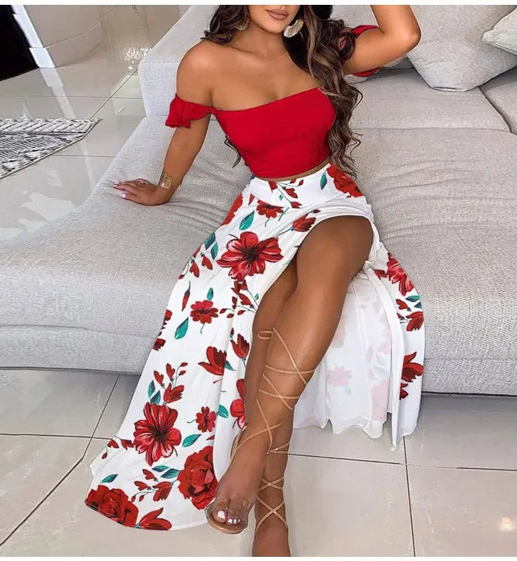 2-Piece Boho Off-Shoulder - Piña Colada