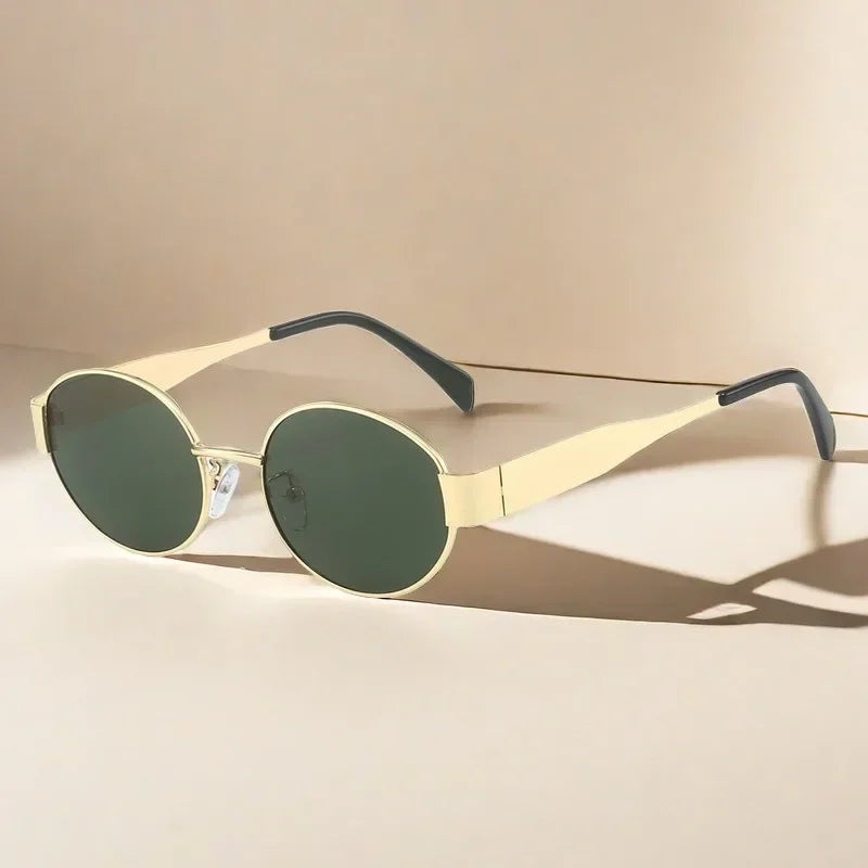 Sunglasses Advanced Metal Sunglasses Fashion Oval - Piña Colada