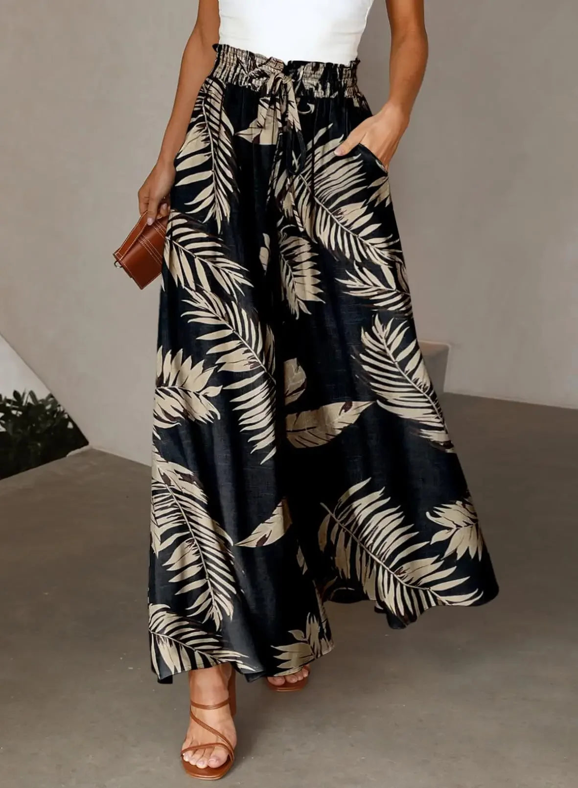 Casual Pants Baggy High-waisted - Piña Colada