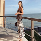 Satin Long Skirts Animal Print - Piña Colada
