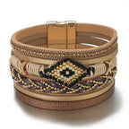 Handwoven Leather Bracelet - Piña Colada