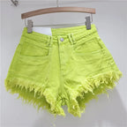 Denim Shorts High-waisted - Piña Colada