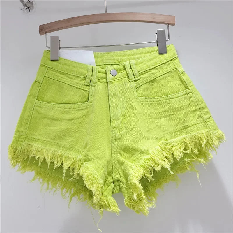 Denim Shorts High-waisted - Piña Colada