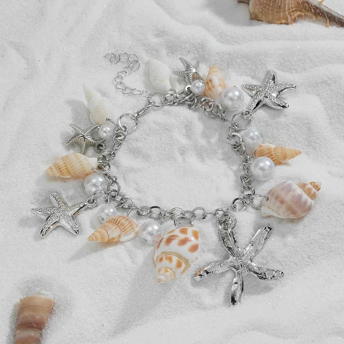 Starfish & Shell Charm Bracelet - Piña Colada