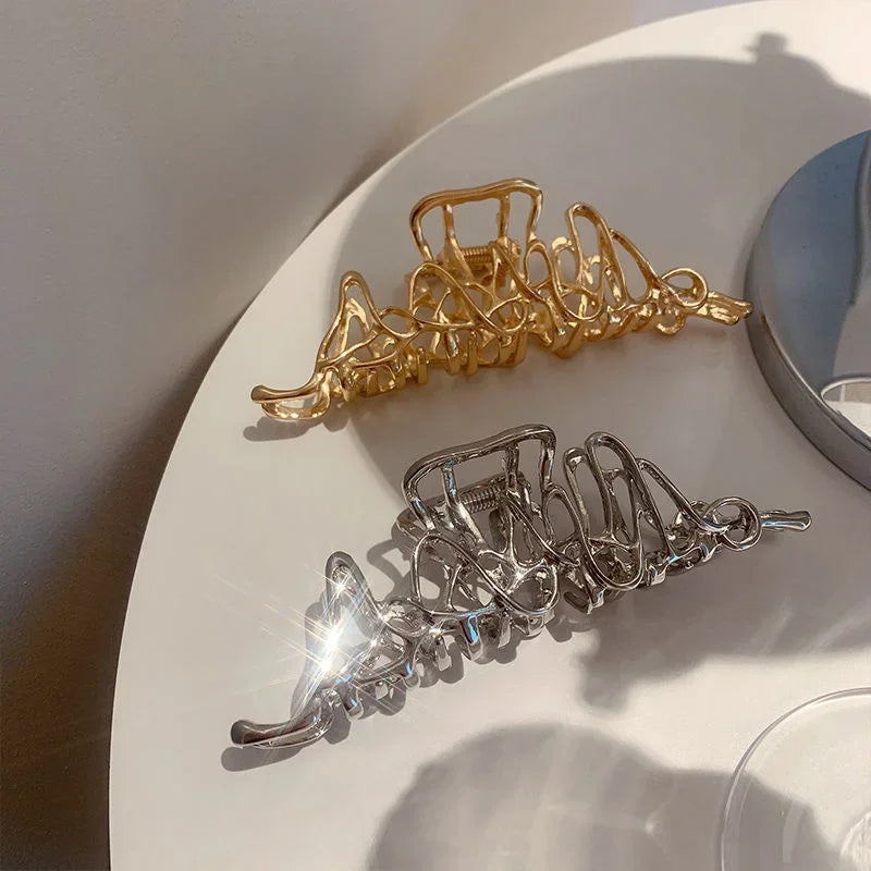Metal Geometric Hair Claws - Piña Colada
