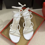Fashion Snake Twine Around Crystal Women Sandals - Piña Colada