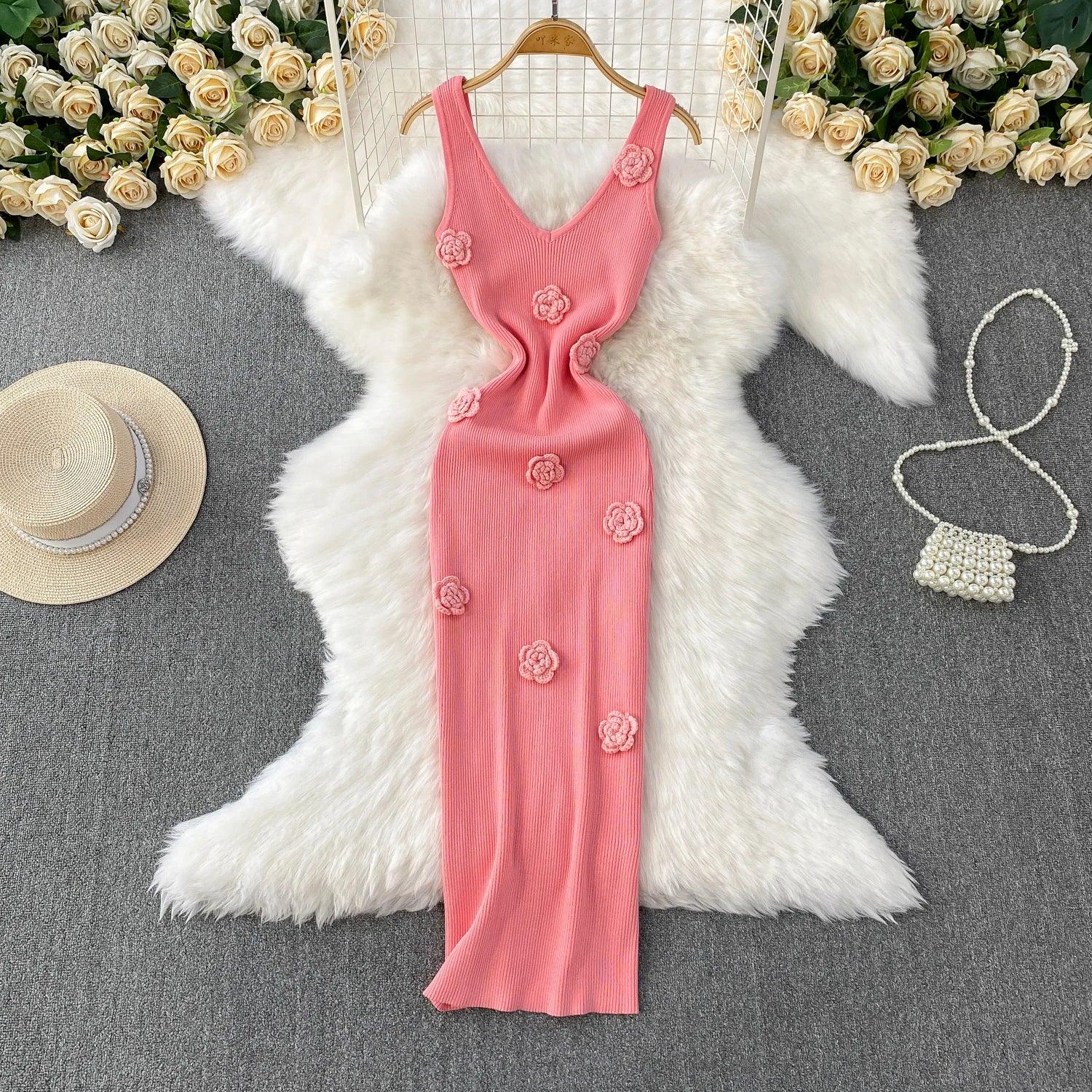 Chic Off Bodycon Dress Wrap Knitted - Piña Colada