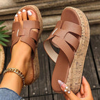 Chunky Wedge Platform Sandals – Summer Comfort Style - Piña Colada