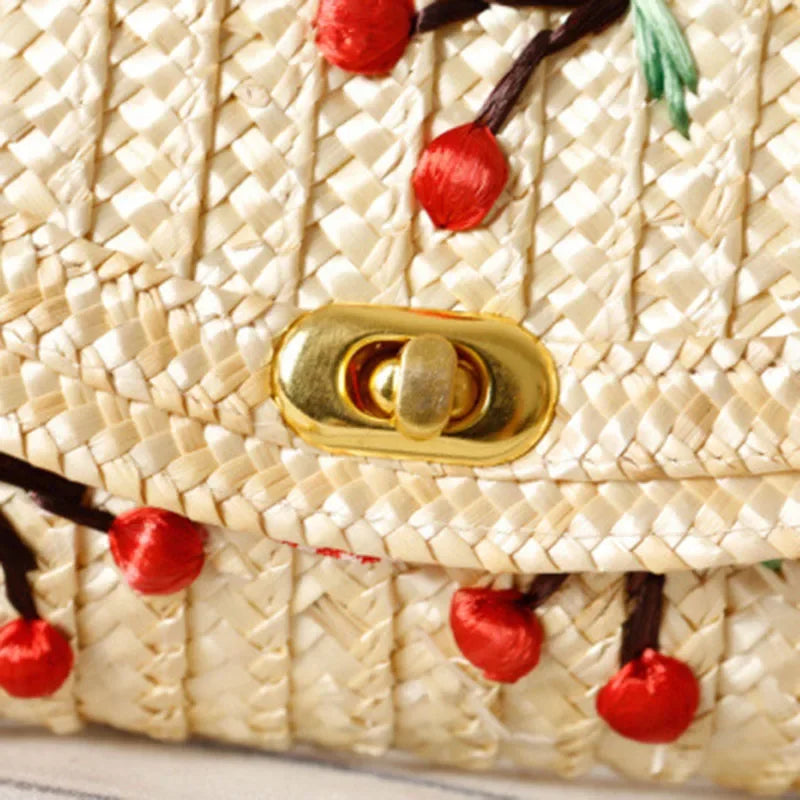 Straw Pillow Bag for Women - Piña Colada
