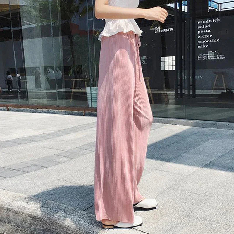 Wide Leg Pants Pleated - Piña Colada