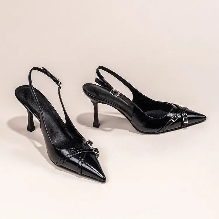 Pointed Toe High-heeled Shoes - Piña Colada