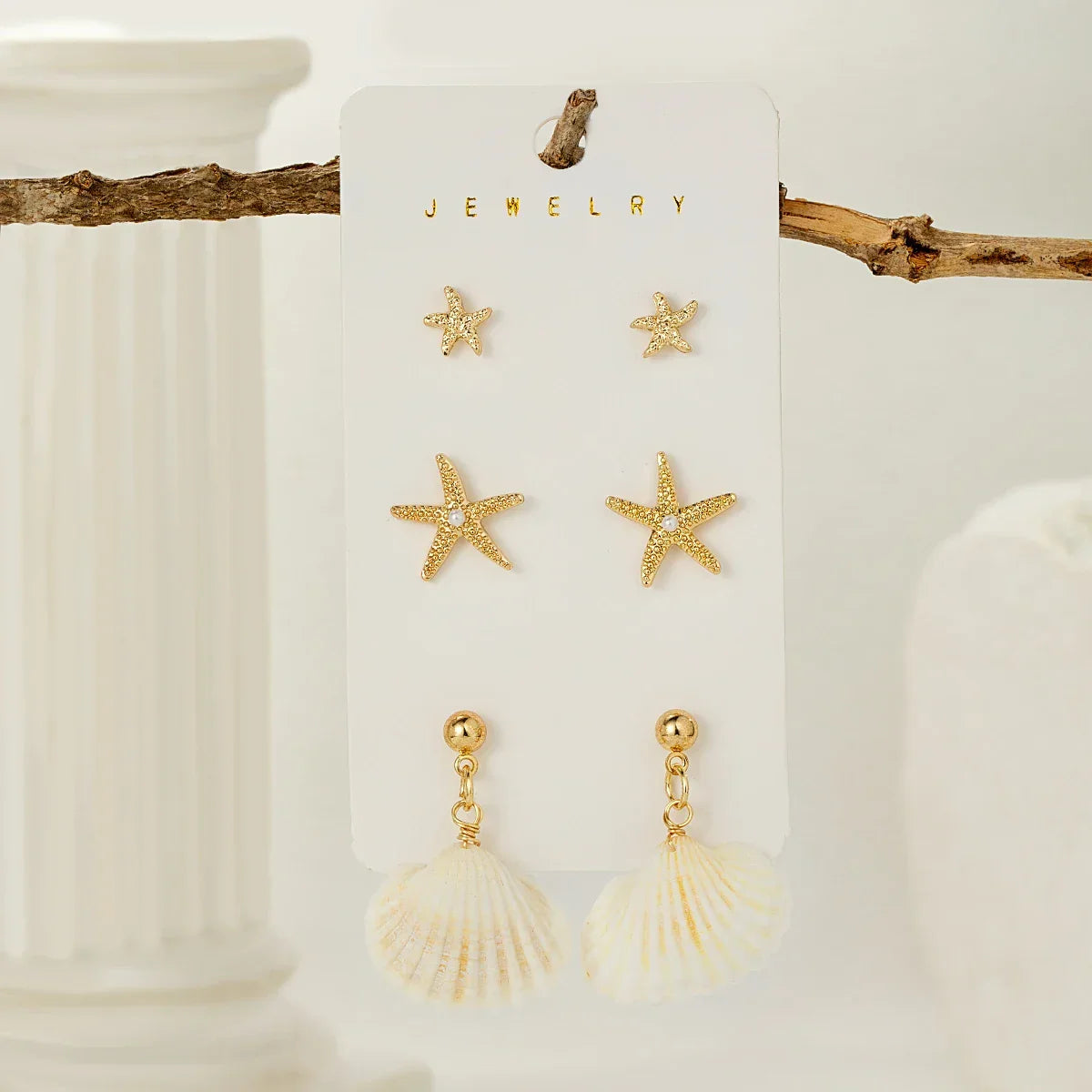 3 Pairs Beach Earrings - Piña Colada