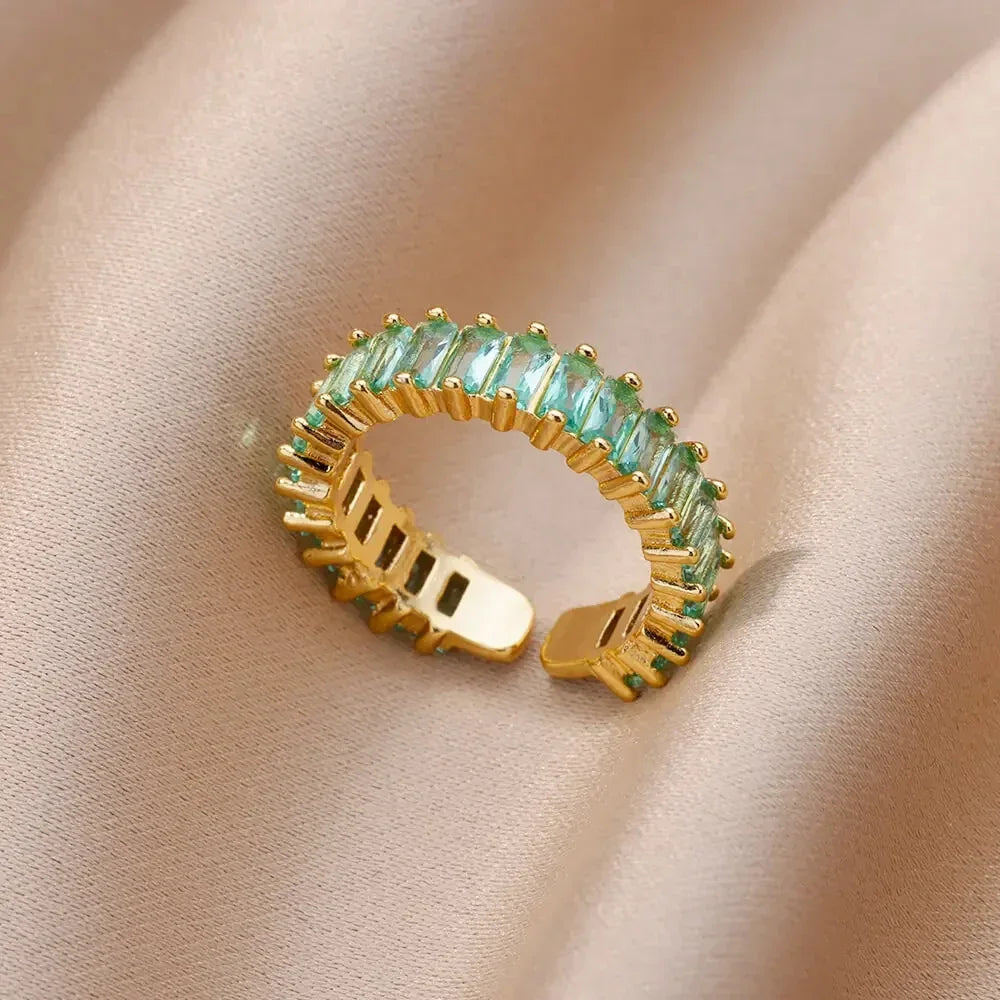 Colorful Cubic Zircon Ring - Piña Colada