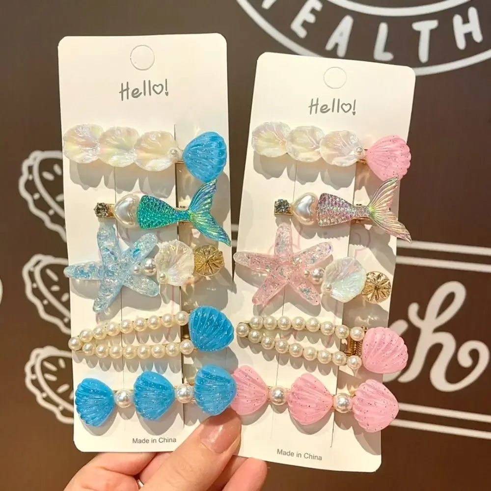 Shell Starfish Hair Clips - Piña Colada