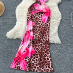 Hollow Out Shoulder Long Dress - Piña Colada