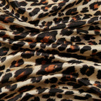 Leopard Print Square Scarf Satin Silk - Piña Colada
