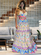 SupBora Floral Knit A-Line Summer Dress – Sleeveless Pullover - Piña Colada
