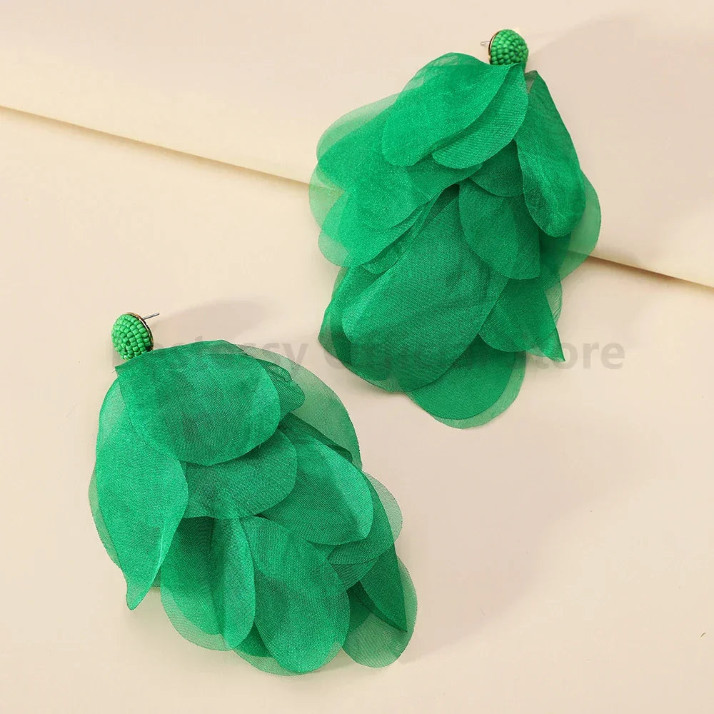 Boho Multicolor Cotton Flower Earrings - Piña Colada