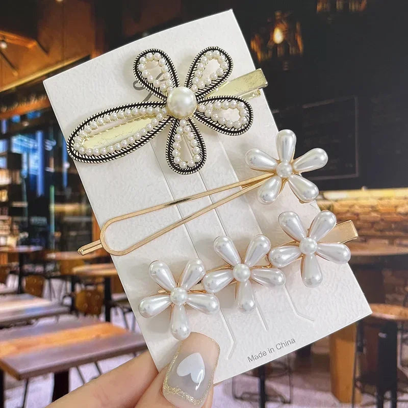 Flower Pearl Hair Clip - Piña Colada