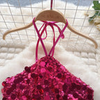 Sequin Top And Skirt Set Sparkly - Piña Colada