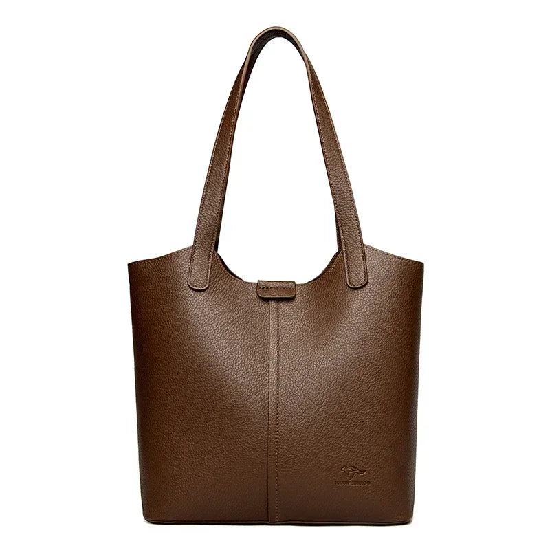 Soft Leather Shoulder Bag - Piña Colada