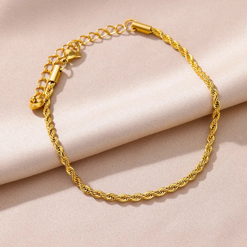 Stainless Steel Gold-Plated Anklet for Women - Piña Colada
