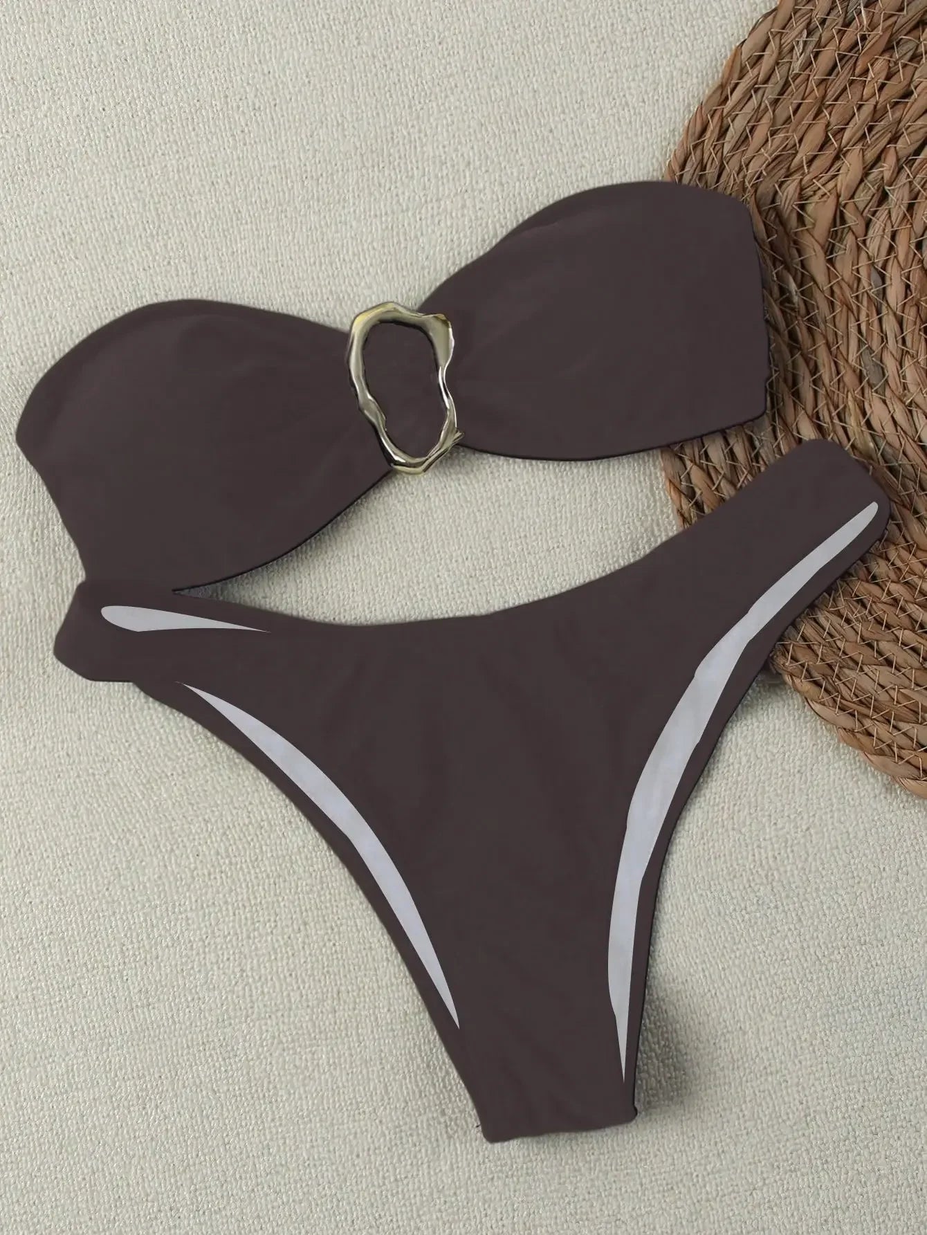 Flower Strapless Bikini Set - Piña Colada
