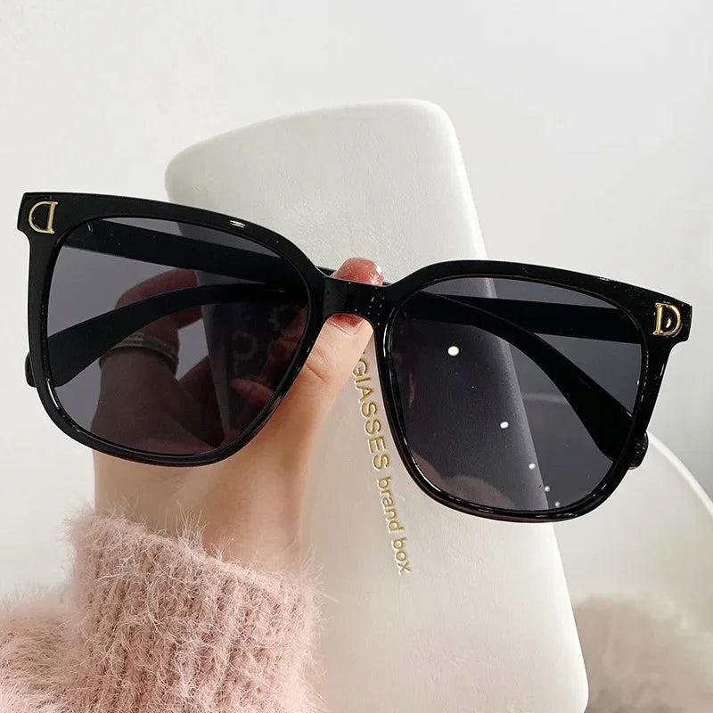 Fashion Oversized Sunglasses Woman Vintage Square - Piña Colada
