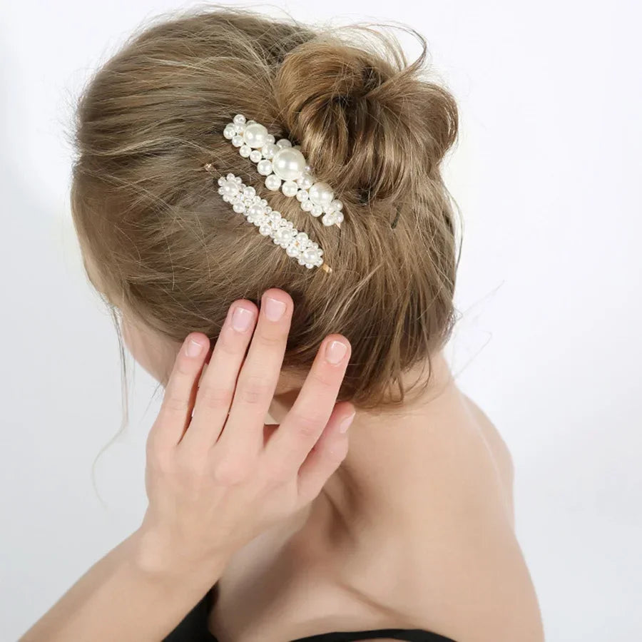 Flower Pearl Hair Clip - Piña Colada