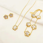 Flower Stainless Steel Jewelry Set for Women - Piña Colada