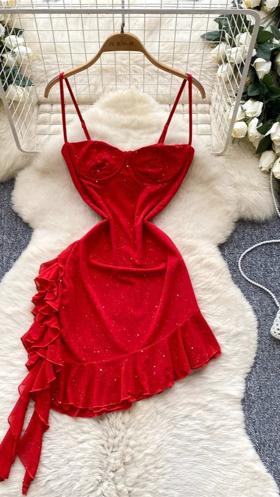 Ruffled Mini Dress for Women - Piña Colada