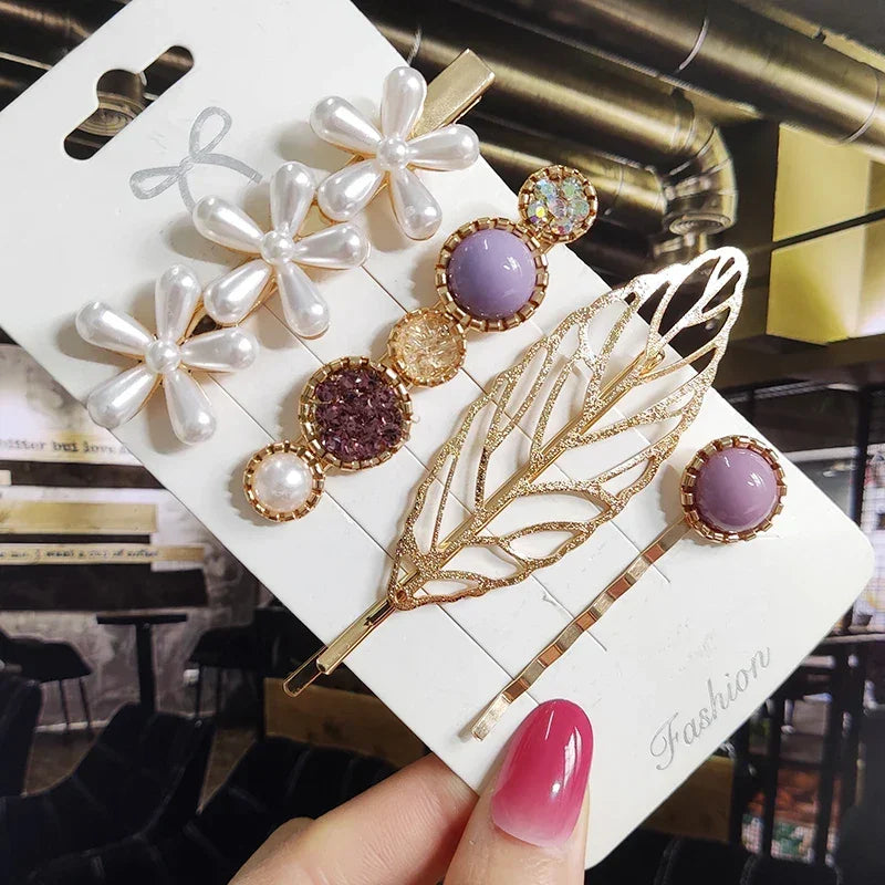 3/4pcs Set Pearl Hair Clip - Piña Colada