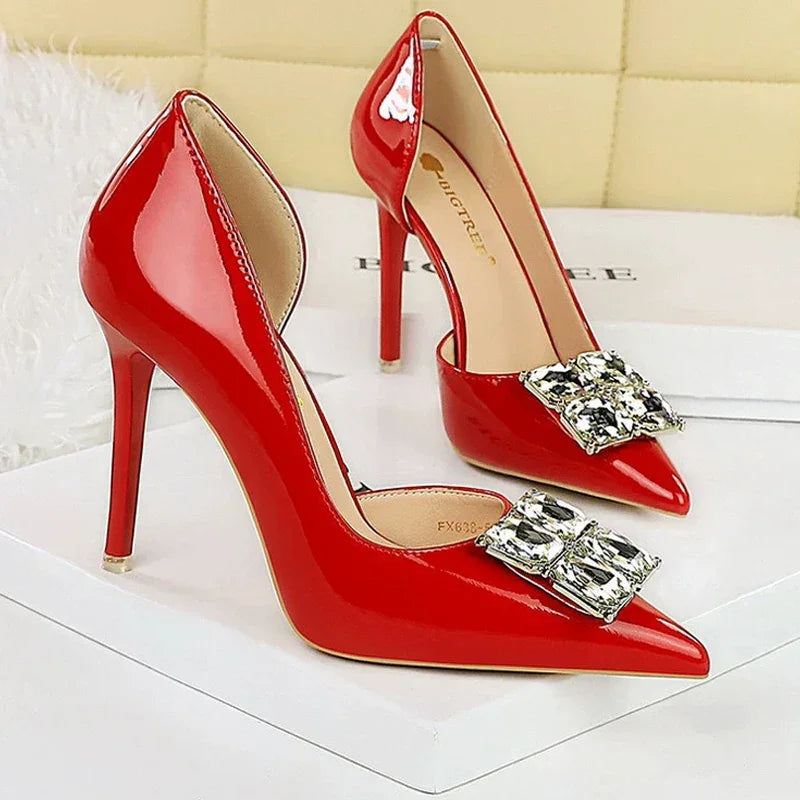 Elegant Pump Pearl Details Buckle Strap - Piña Colada