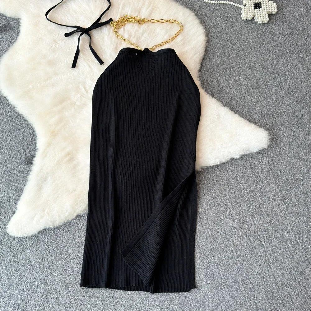 Halter Knit Two-Piece Set - Piña Colada