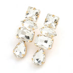 Rhinestone Water Drop Dangle Earrings - Piña Colada