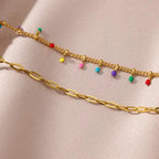 Stainless Steel Gold-Plated Anklet for Women - Piña Colada