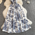 V Neck Dress Sleeveless Ankle Length - Piña Colada